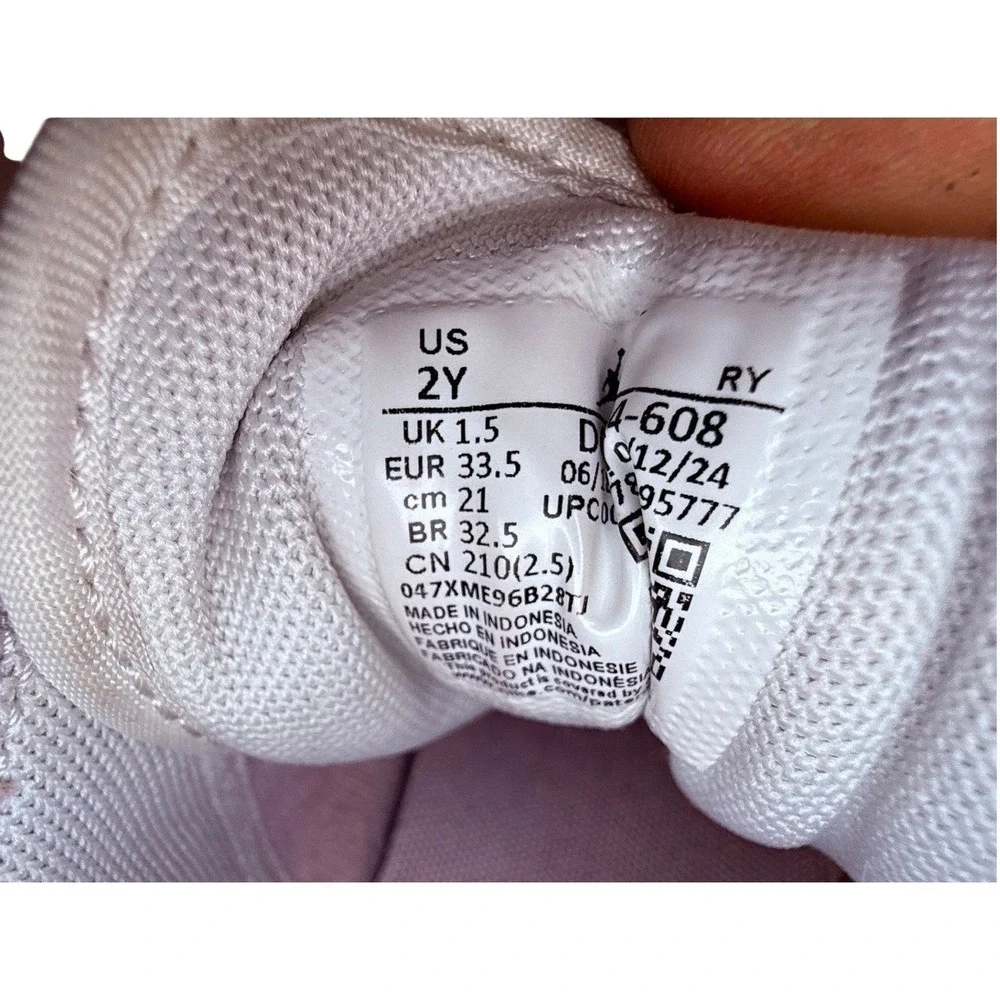 Nike‎ Air Jordan 1 Mid Pink White Kids Sneakers DQ8424-608 Size 2Y